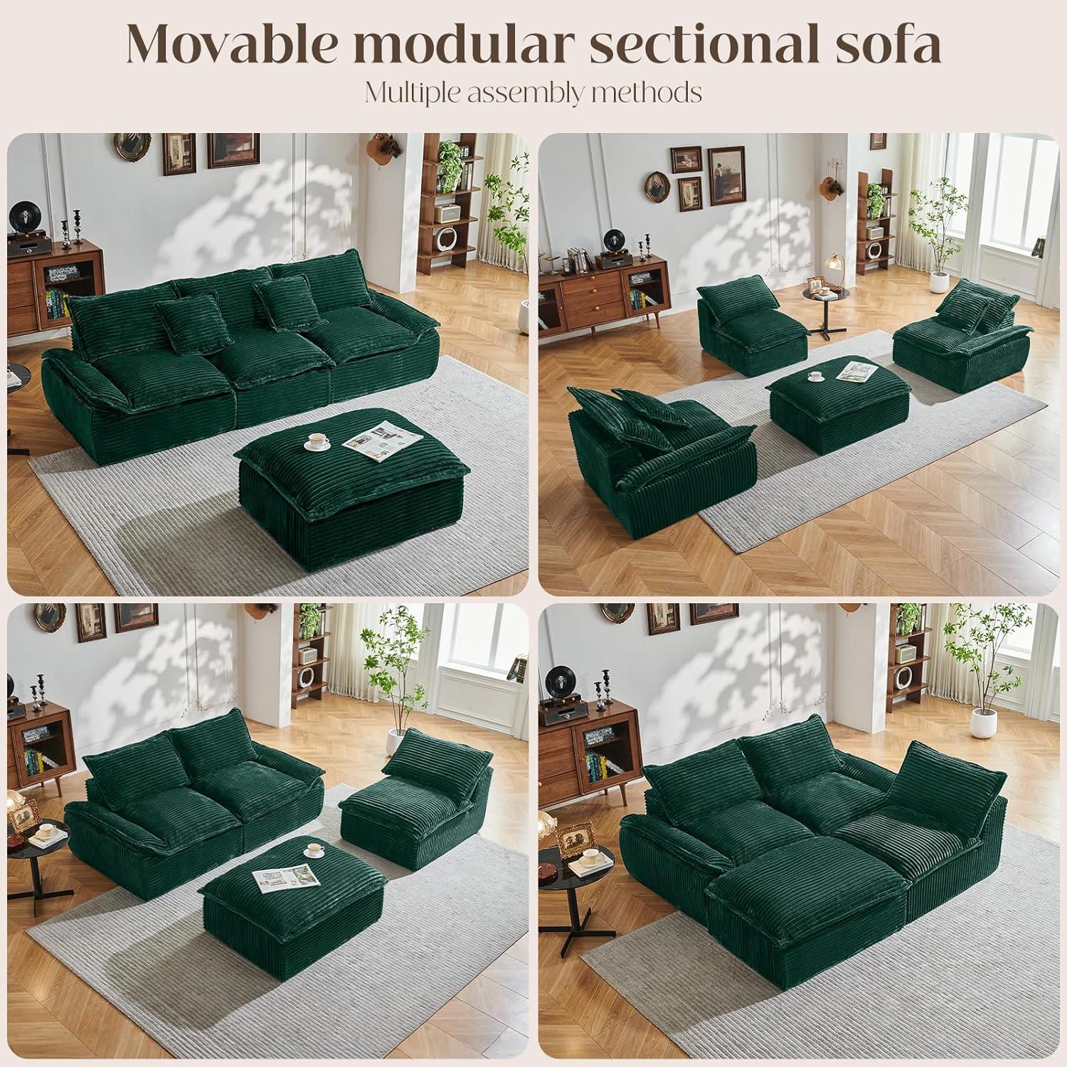 Modular Sectional Cloud Couch – Utra Soft Modern L Shaped Modular ...